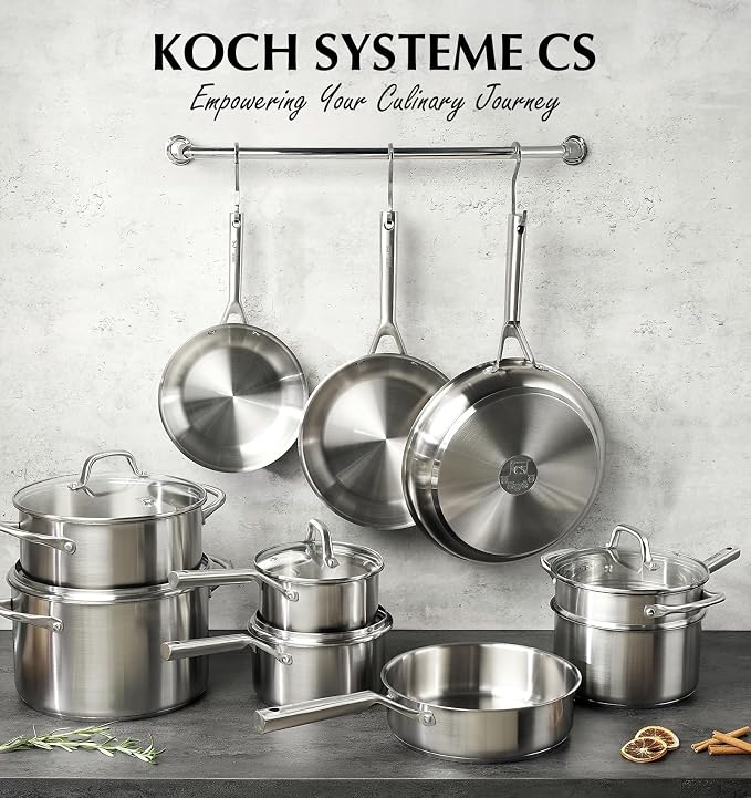 KOCH SYSTEME CS Stainless Steel Cookware Set 17 Piece, Professional 18/10 - Image 2