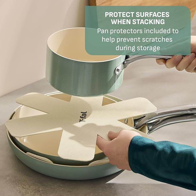T-Fal Inspire Ceramic Nonstick Frying Pan 2-Pc Set, Oven Broiler Safe up to - Image 6