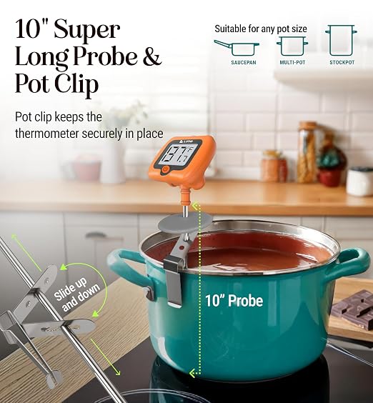 Digital Candy Thermometer with Pot Clip, Instant Read Kitchen Thermometer - Image 4