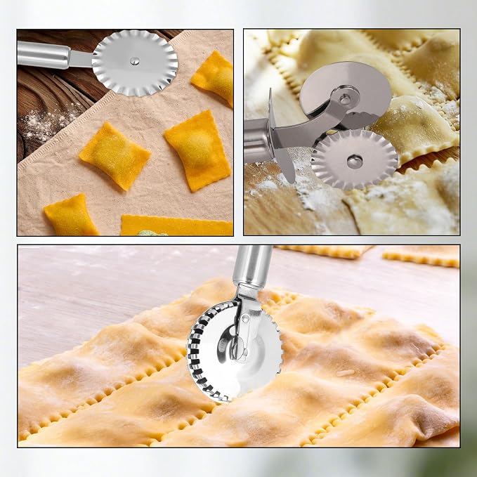 3pcs Pastry Wheel Cutter Set, Stainless Steel Ravioli Pizza Cutter Wheel & - Image 5