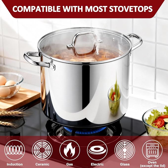 Herogo 20-Quart 18/10 Stainless Steel Stock Pot - Image 4