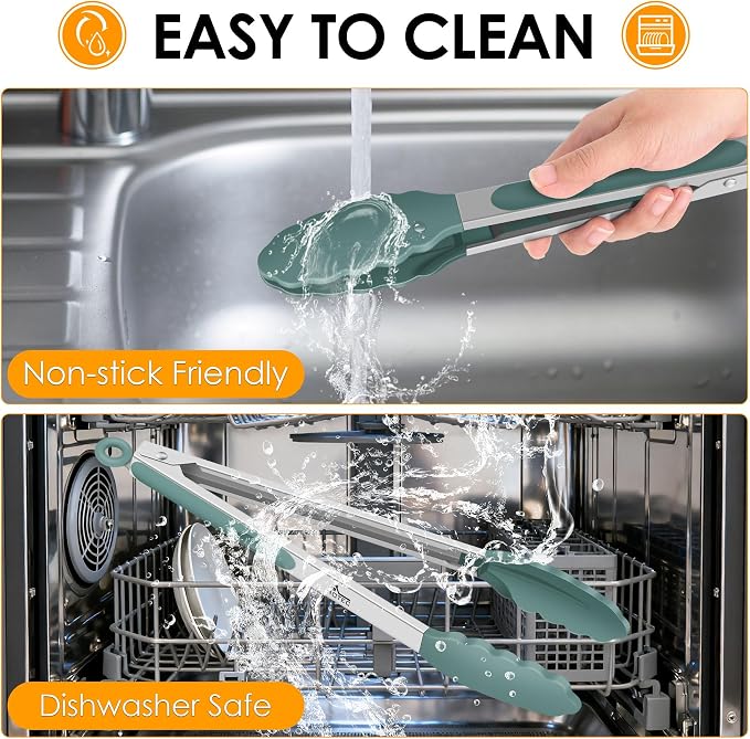 HOTEC Premium Stainless Steel Locking Kitchen Tongs - Image 6