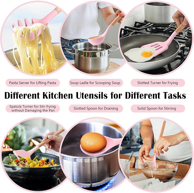 HaWare Kitchen Cooking Utensils Set, 23-Piece Silicone Kitchen Utensils Spatula - Image 5