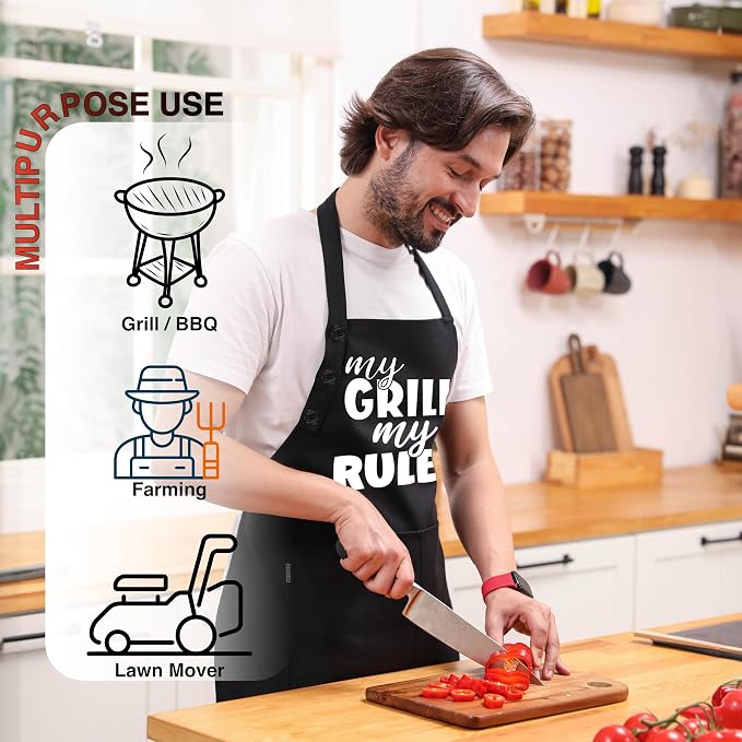 TOSHE Funny Apron Waterdrop Resistant Cotton Apron - Image 3
