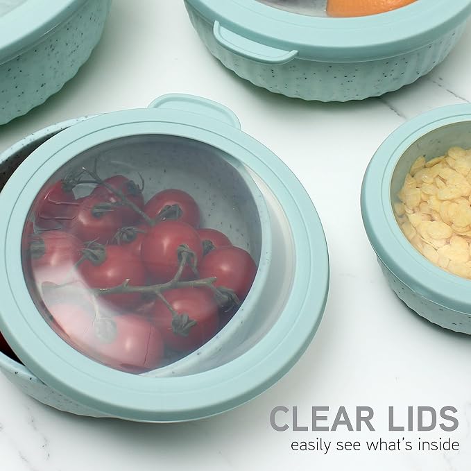 COOK WITH COLOR Prep Bowls with Lids- Wide and Deep Nesting Plastic Small - Image 5