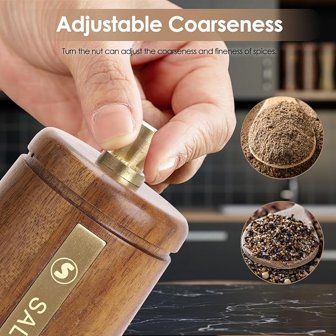 Wooden Salt and Pepper Grinder Set - Image 4