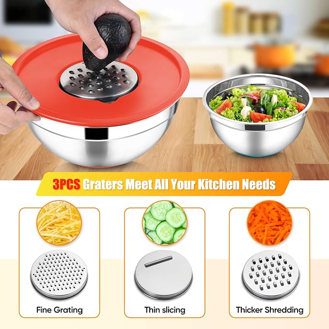 E-far Stainless Steel Mixing Bowls - Image 5