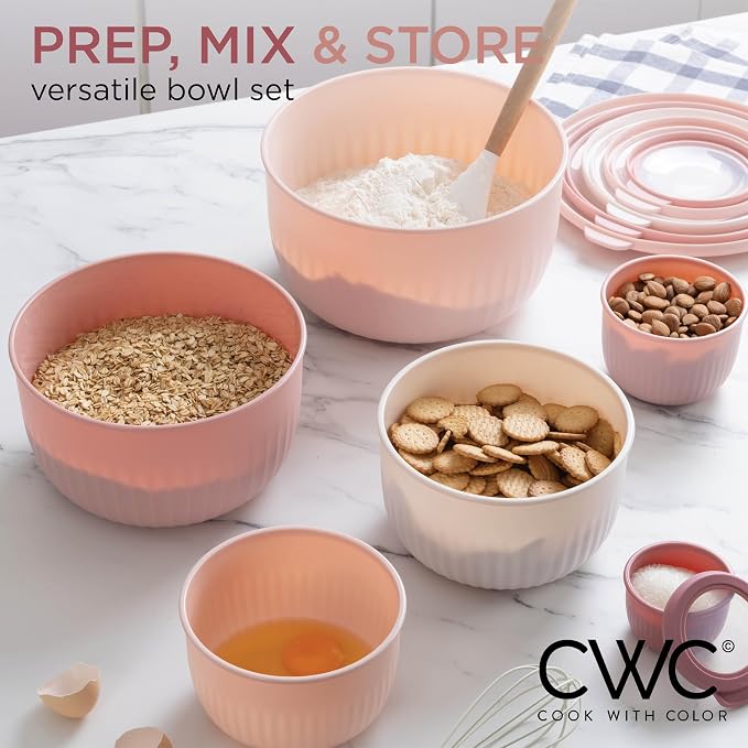 COOK WITH COLOR Prep Bowls with Lids- Wide and Deep Nesting Plastic Small - Image 4