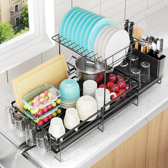 Large Dish Drying Rack, Expandable Dish Rack by Pantasia