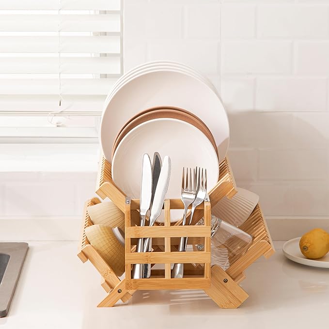 HBlife Bamboo Dish Drying Rack - Image 4