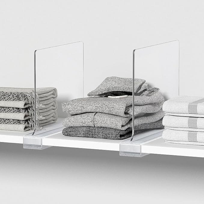 8 PCS Shelf Dividers for Closet Organization Acrylic Clear Closet Shelf Divider - Image 4