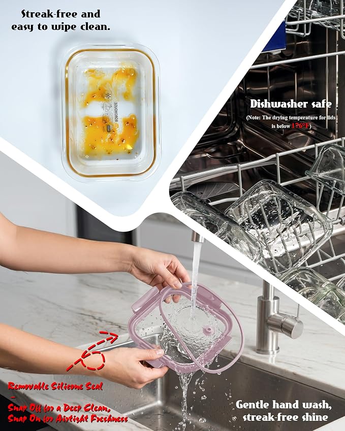 12-Pack Glass Containers with Tempered Lids – Borosilicate, Dishwasher Safe - Image 6