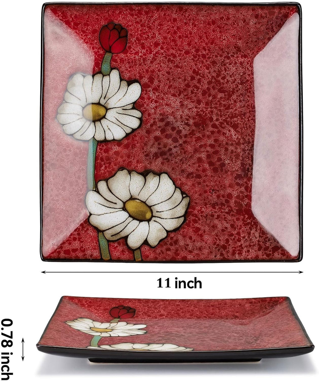 Porcelain Square Dessert Salad Pasta Plates 11 inches ceramic plates