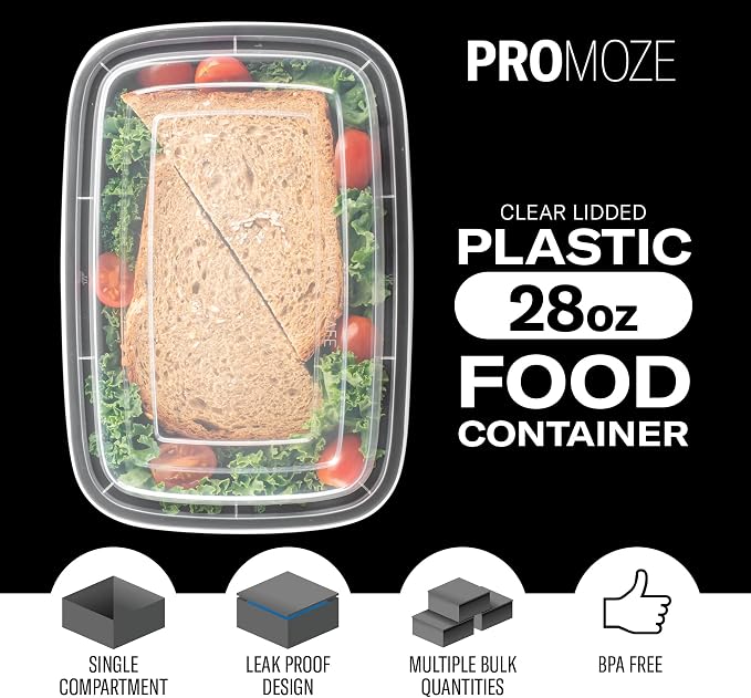 50-Pack Reusable Meal Prep Containers Microwave Safe Food Storage Containers - Image 2