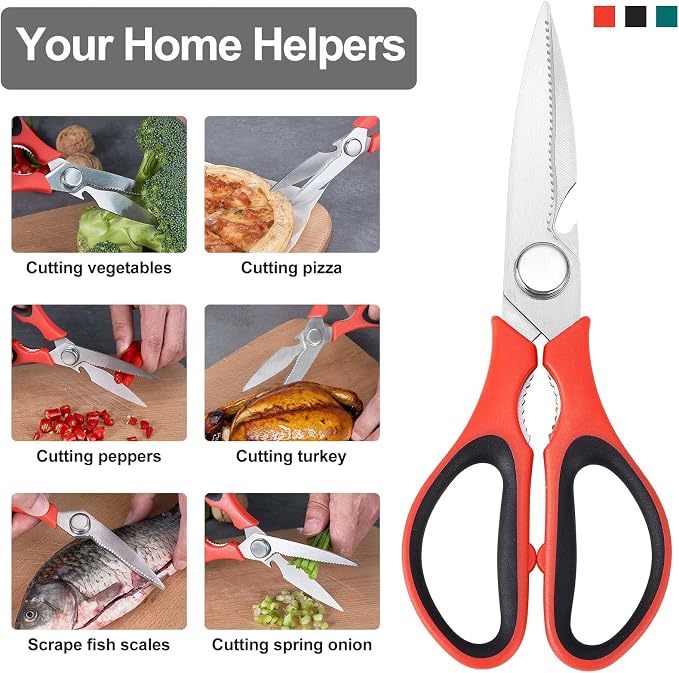 3-Pack Kitchen Scissor All Purpose Kitchen Shears Heavy Duty Scissors Stainless - Image 3