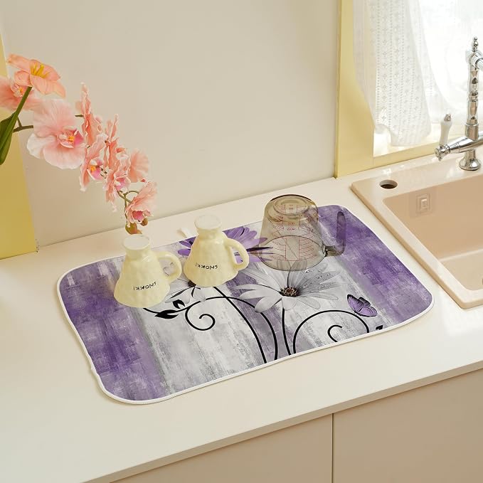 Floral Dish Drying Mat 18x24 Inches - Image 5