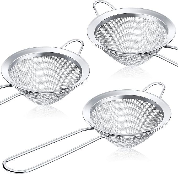 Patelai 3 Pieces Tea Strainers Cocktail Strainer Stainless Steel Fine Mesh by Patelai