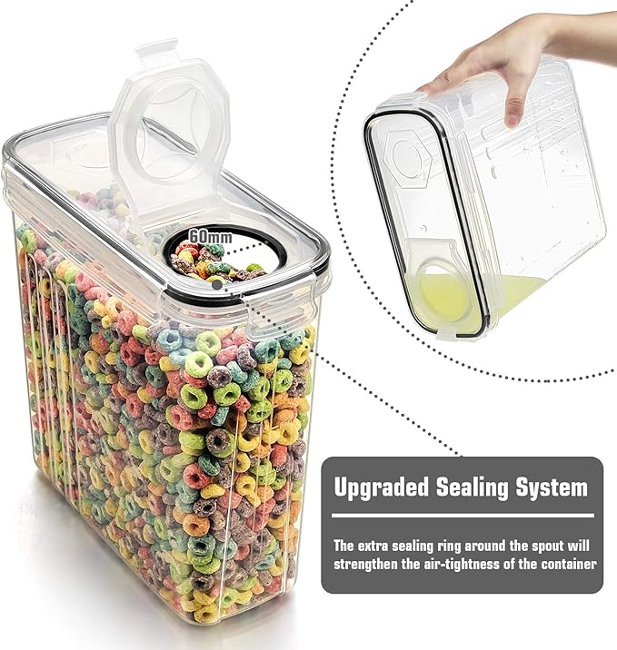 Wildone Cereal Storage Containers Set, Large BPA Free Plastic Airtight Food - Image 3