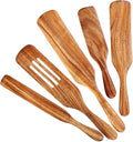 5Pcs Wooden Spurtle Set, Natural Acacia Wood Kitchen Utensils Set by Visit+the+TMKIT+