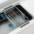 Expandable Over The Sink Dish Drying Rack, Anti-Rust Stainless Steel in Sink by Dolreiik