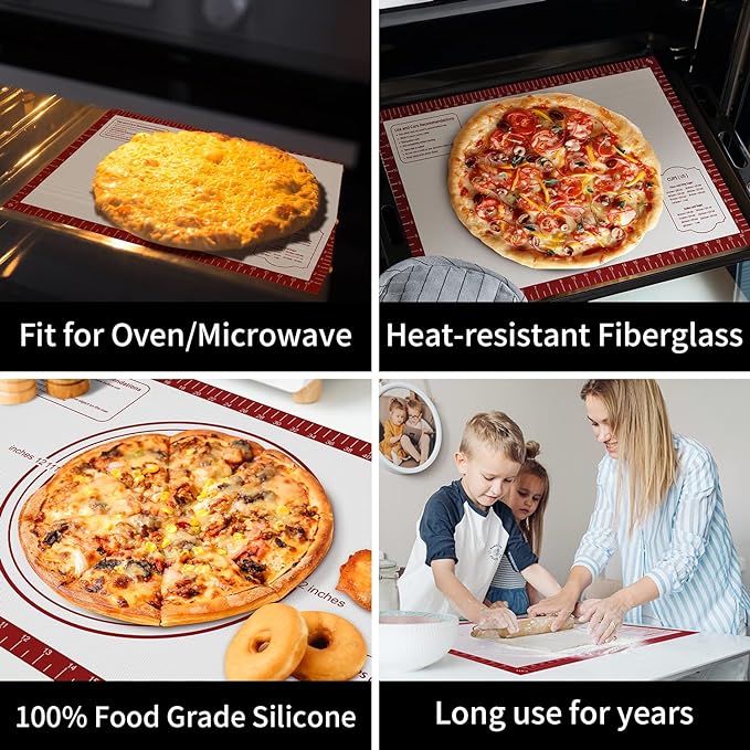 Non Stick Pastry Mat for Rolling Dough Fondant Pie Crust, Macaron Silicone - Image 2