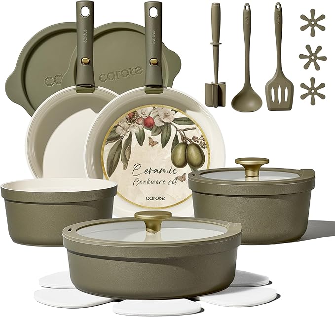 Carote 21pcs Ceramic Cookware Set by CAROTE