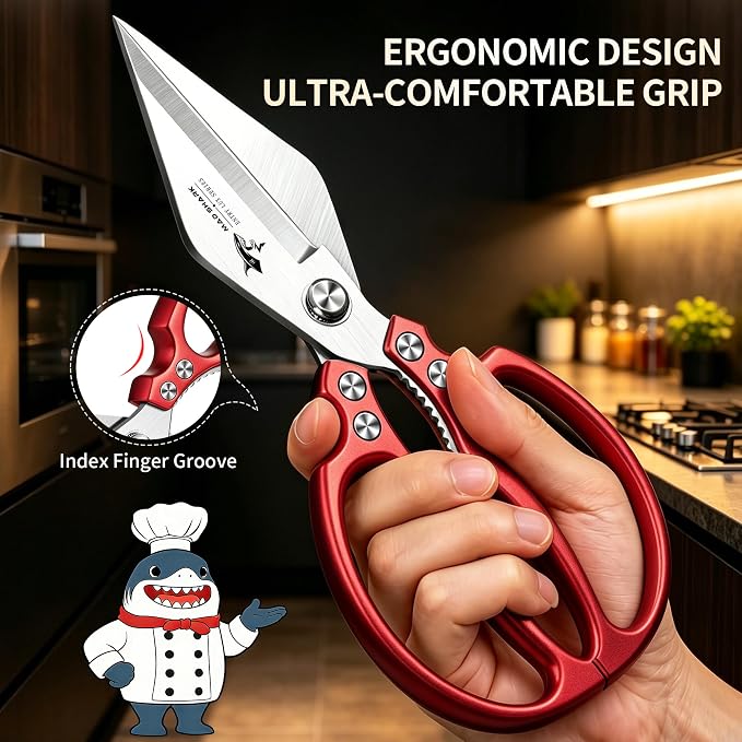 MAD SHARK Heavy Duty Kitchen Scissors, Dishwasher Safe All Purpose Kitchen - Image 3