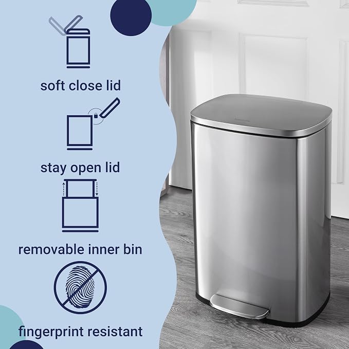 happimess HPM1006A Connor Rectangular 13-Gallon Trash Can - Image 3
