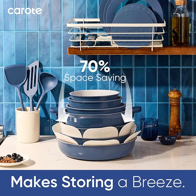CAROTE 27pcs Ceramic Cookware Set Nonstick, Pots and Pans Set Non Stick - Image 4