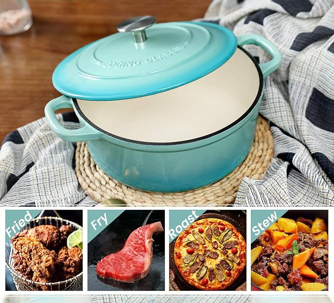 EDGING CASTING Enameled Cast Iron Covered 5.5 Quart Dutch Oven - Image 6