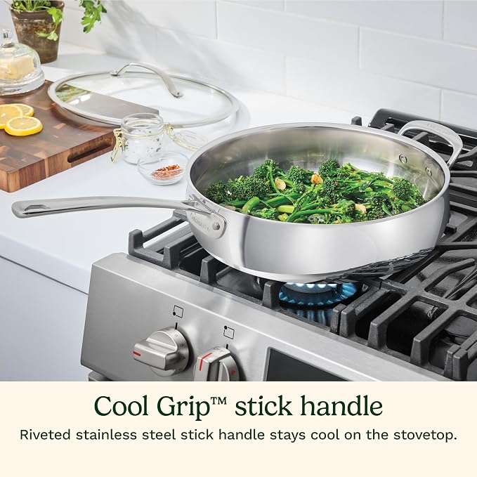 Cuisinart PureClad™ Triple Ply Stainless Steel 5.5 Qt. Saute Pan w/Cover - Image 6