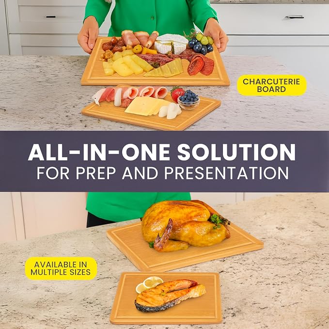 Extra Large Bamboo Cutting Board Set of 2 – Wood Cutting Boards - Image 2