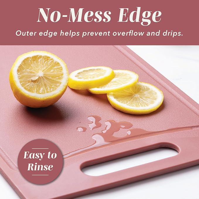 COOK WITH COLOR Non-Slip Cutting Board Set – Kitchen Essentials with Easy Grip - Image 4