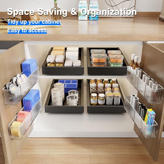 MUSTORN 2 Pack Adhesive Cabinet Door Organizer, Lid Organizers Inside Cabinet - Image 3