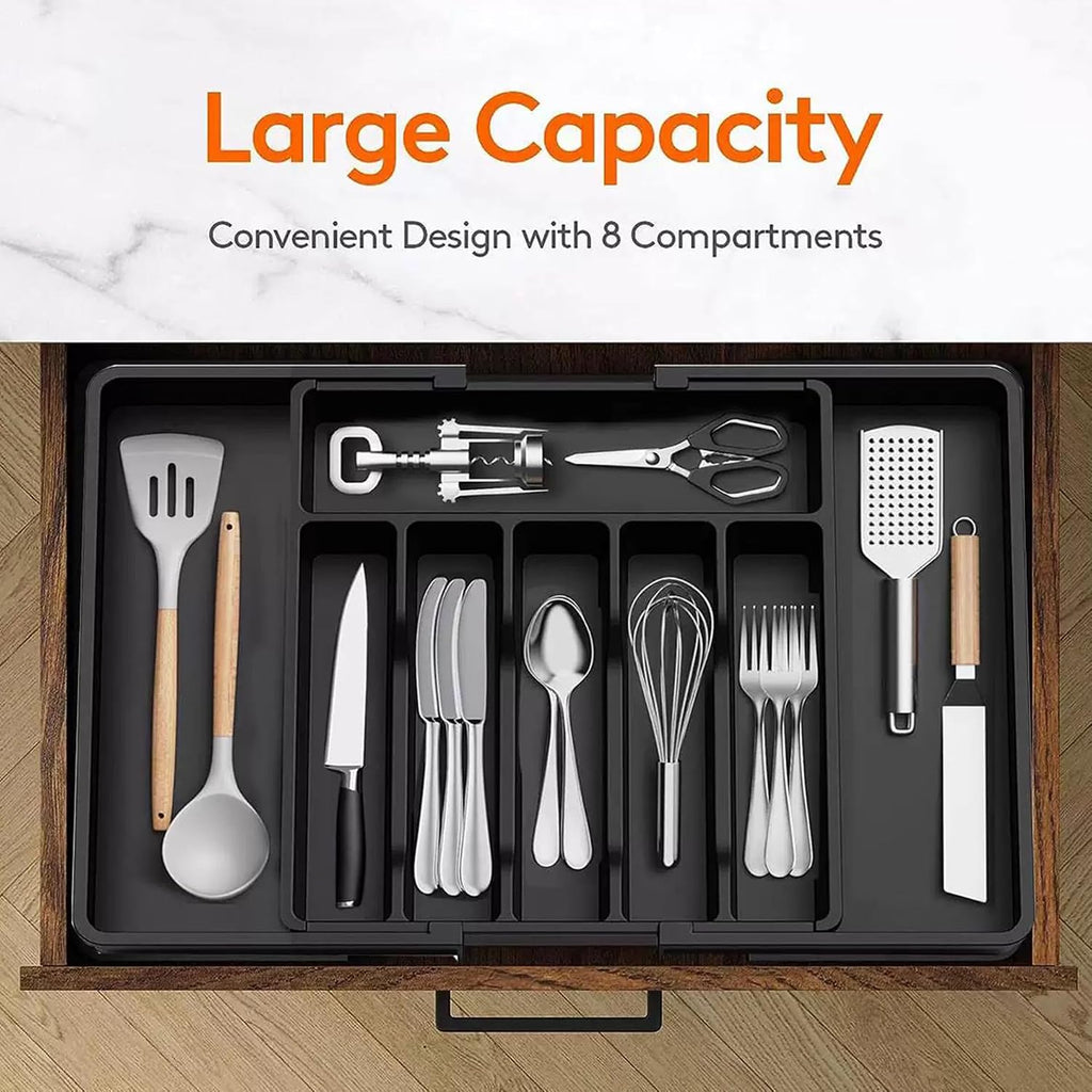 Expandable Silverware Drawer Organizer - BPA Free Flatware and Cutlery