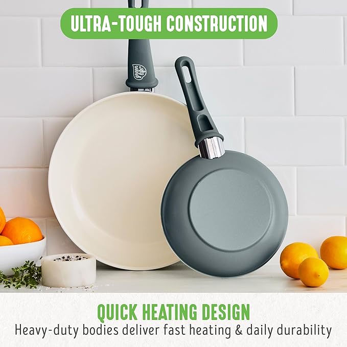 GreenLife Non Stick Fry Pan Set, Non-Toxic PFAS-Free Ceramic Skillets, - Image 10