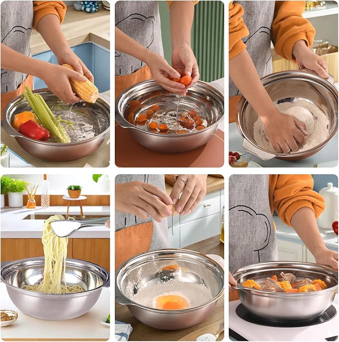 Stainless Steel Colander for Kitchen, 2.5QT Rice Washer Strainer - Image 4