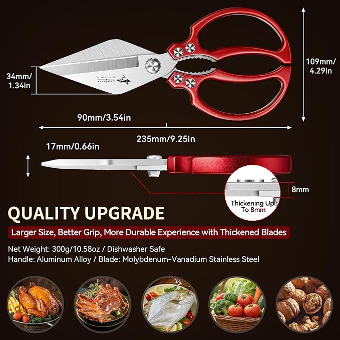 MAD SHARK Heavy Duty Kitchen Scissors, Dishwasher Safe All Purpose Kitchen - Image 5
