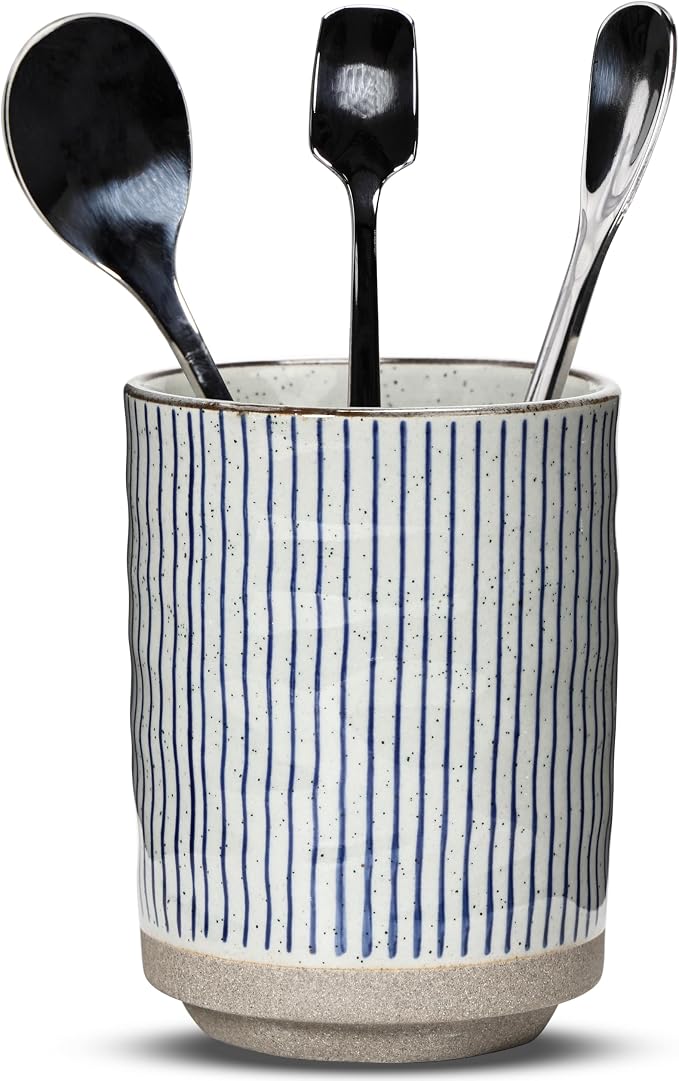 Ceramic Spoon Holder for Coffee Bar, Upright Tea Spoon Holder Cup, Coffee by U-TIMES