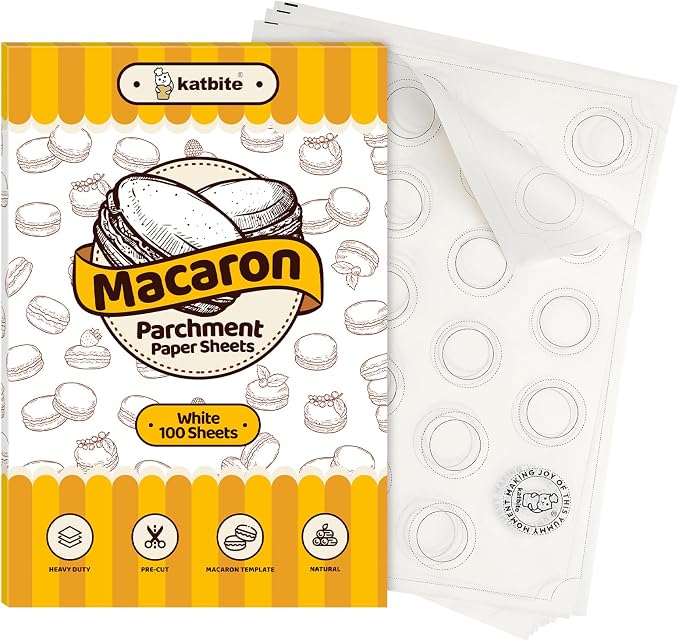 Katbite 100 Macaron Parchment Sheets Template Baking, Cookie Parchment by katbite