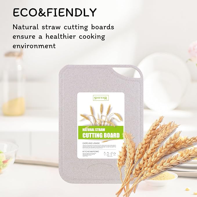 Cutting Board for Kitchen, Wheat Straw Fiber Cutting Board, Dish Washer Safe - Image 4