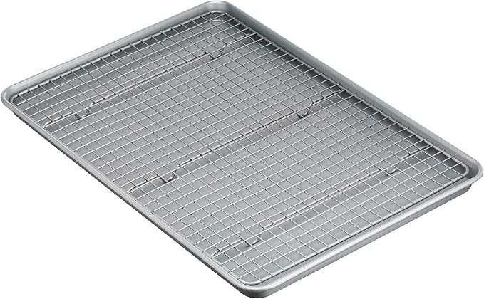 Amazon Basics Ceramic Nonstick Baking Sheet & Cooling Rack Set, Dishwasher Safe by AmazonBasics