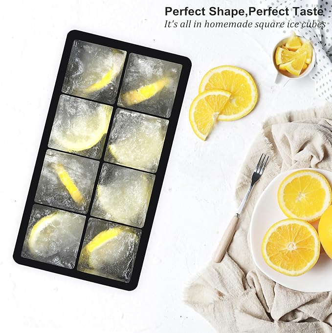 Bangp Large Ice Cube Tray for Whiskey, 2 Pack Stackable Big Ice Cube Molds Make - Image 4