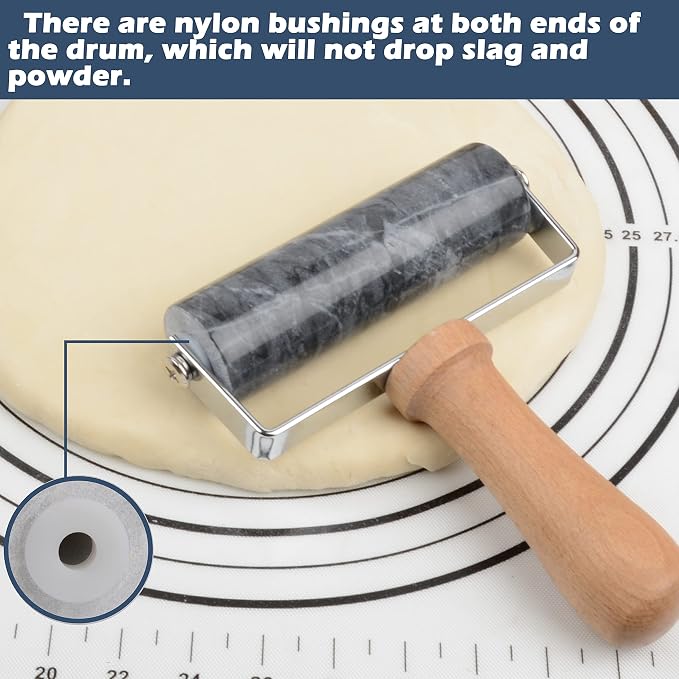 Tianman Rolling Pin Pizza Roller, Marble Roller Non-Stick T-Type, - Image 3