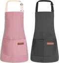 2 Pack Stripes Kids Apron, Kids Cooking Aprons by XLSXEXCL