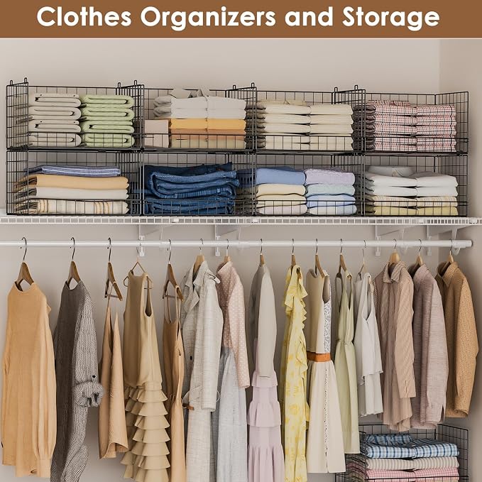 Yociyoga 4-Tier Stackable Closet Organizers and Storage Shelves, Foldable - Image 8