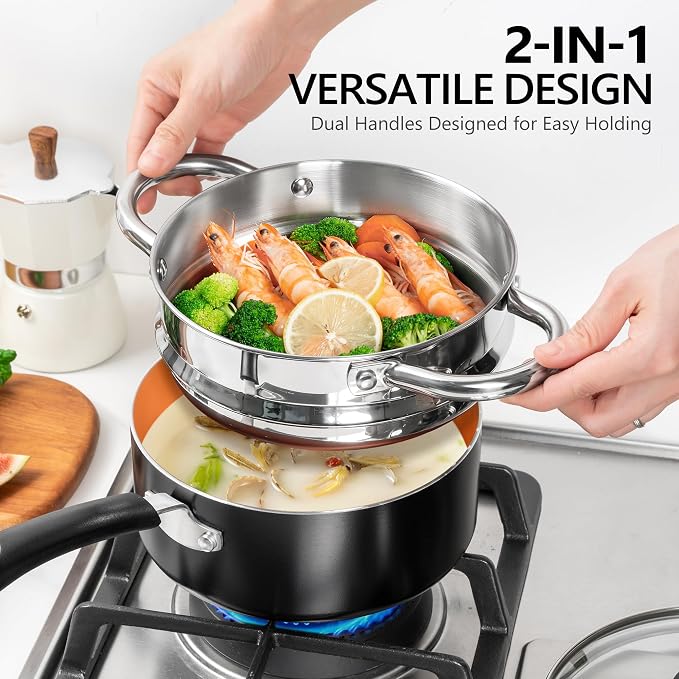 MICHELANGELO Nonstick Sauce Pan - Image 3