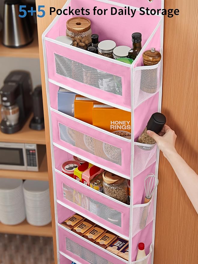 JARLINK Over The Door Organizer Storage, 5 Shelf Hanging Door Organizer - Image 5