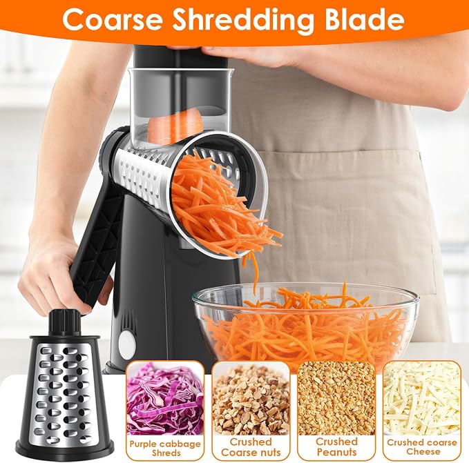 MealHelper 5 Blade Rotary Cheese Grater and Vegetable Chopper - Image 4