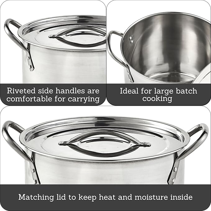 IMUSA 16Qt Stainless Steel Stock Pot - Image 2